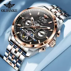OUPINKE-Relógio mecânico totalmente automático masculino, relógio de pulso luminoso, calendário ano mês safira, marca de luxo superior - loja online