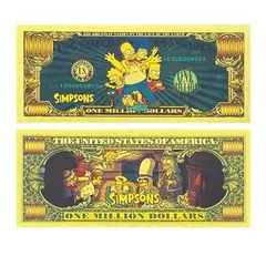 Os simpsons notas comemorativas dos desenhos animados periférico requintado folha de ouro conjunto completo coleção mão fantoche decoração do quarto - loja online