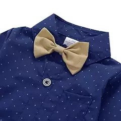Conjuntos formais de roupas de casamento para bebê, bodysuit Suspender Suit Traje de festa de aniversário infantil, Toddler Kid, 3, 6, 12, 18, 24M