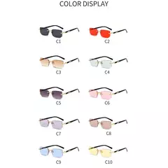 Óculos de sol sem aro para homens e mulheres, pequenos tons quadrados, acessório moderno de verão, moda feminina - comprar online