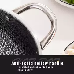 Honeycomb Bottom Non Stick Pan, Fogão de Indução Fogão a Gás Frigideira, Aço Inoxidável 316, Panela de sopa, Frigideira Wok, Frigideira Geral, 28 cm, 30cm - loja online
