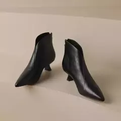 Botas de salto baixo para mulheres, boca rasa, confortável, de escritório, sapatos femininos, alta qualidade, novo, 2024 na internet