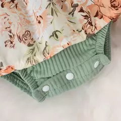 Vestido para a menina do verão, macacão listrado, roupa do algodão, projeto floral, para o recém-nascido - comprar online