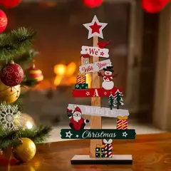 Árvore De Natal De Madeira Desktop Ornamento, Placa De Sinal De Papai Noel, Decoração De Natal Para Casa, Presente De Ano Novo, Feliz Natal, 2025