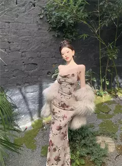Imagem do Vestido feminino justo de cauda de peixe, vestido elegante na moda, colarinho francês, leste europeu e sudeste asiático, atacado, 2024