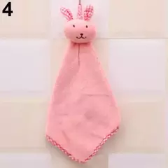 Toalha de banho de coelho dos desenhos animados para crianças, velo macio, pelúcia coral, limpeza de banho suspensa, toalha de mão do berçário - comprar online