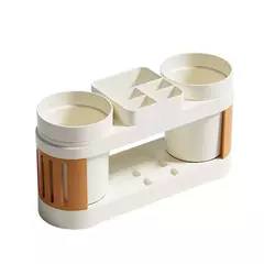 Imagem do Conjunto Copo Escova de Dentes e Enxaguante Bocal, Prateleira de Creme Dental, Simples e Avançado, Tudo-em-Um, Lavagem do Banheiro, Porta-copos, Novo