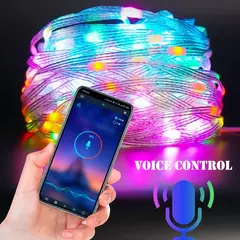 Imagem do Guirlanda leve led com controle de aplicativos, luz ao ar livre, luzes de fadas, para o natal, feriado, festa, decoração de aniversário, 5m, 10m, 15m, 20m, 40m
