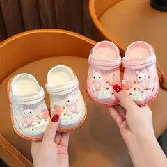 Sandálias de sola macia para crianças, antiderrapante, respirável, bonito, com design de coelho, para praia coberta, com desenhos animados, para menino e menina - loja online