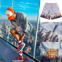 Imagem do Edalson-shorts estampados florais clássicos para homens, shorts básicos de malha para academia, basquete, praia, novo design de verão