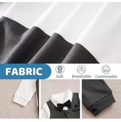 0-18m roupas para recém-nascidos cavalheiro bonito terno de festa formal algodão confortável macio primavera e outono manga comprida bodysuit do bebê