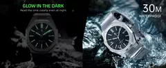 Imagem do Sapphero ouro rosa para homens relógios octagonais 30m relógios à prova dwaterproof água relógio de quartzo masculino negócios moda relógios para homem watche