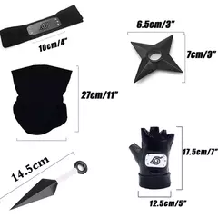6 pçs/set anime naruto kakashi cosplay acessórios luvas kunai bandana máscara colar ninja uchiha trajes adereços crianças coisas - loja online