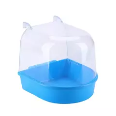 Pássaro pendurado cubo de banho papagaios banheira chuveiro caixa gaiola acessório para pequeno pássaro canário papagaio cockatiel lovebird - comprar online