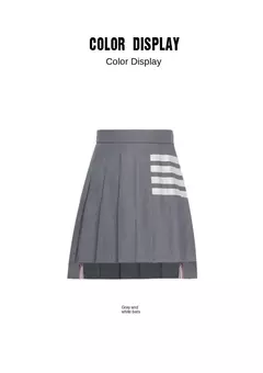 Terno estilo universitário para mulheres, quatro vestidos com barra, comprimento, tipo padrão, idade tecido, decoração, cinza, gênero - Wolf Magazine