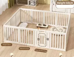 Cerca dobrável para casa de cachorro, guarda-corpo para animais de estimação, combinação de gaiola para cães pequenos e médios, suprimentos para cerca de isolamento interno