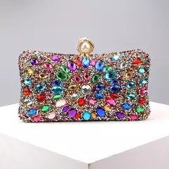 Sacos de noite completos dos diamantes, flor acrílica, embreagem dos strass, pérola do metal, baile luxuoso, bolsas do jantar do casamento