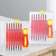 Kit de ferramentas para reparo de eletricista, 15 peças, 1000v, conjunto de chaves de fenda isoladas mutáveis com fenda magnética phillips pozidriv torx bits - Wolf Magazine