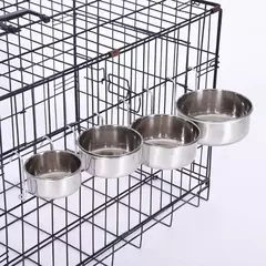 Aço inoxidável pendurado Pet Cage Bowl, Crate Dog Bowl, Alimentador de comida e água, Coop Cup para Cat, Puppy, Birds, Rats 6 tamanhos na internet