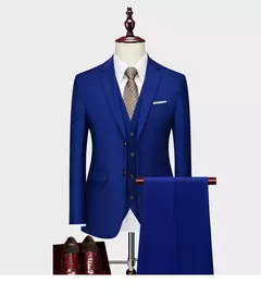 Terno casual de negócios masculino para casamentos, blazer genuíno, colete e calças, grande e alto, colete slim fit, calças de vestido, tamanho EUA - comprar online