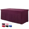 Tampas De Mesa Com Saia, Saias De Mesa Retangular, Tampas De Mesa De Poliéster, Toalha De Mesa Preta, Tampa De Mesa Do Spandex, 6 pés, 6 pés