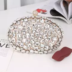 Imagem do Sacos luxuosos de cristal prata e diamante para mulheres, festa de aniversário, bolsa de casamento, embreagem boutique nupcial, rosa, dourado