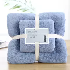 2 pcs/Set Luxo Super Large Toalha Alta Absorvente Soft Coral Fleece Toalha de Banho e Toalhas Rosto Conjunto para Adultos 70x140cm 35x75cm - comprar online
