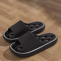 Plataforma grossa banheiro casa chinelos moda feminina sola macia eva slides interiores mulher sandálias 2024 verão antiderrapante flip flops na internet