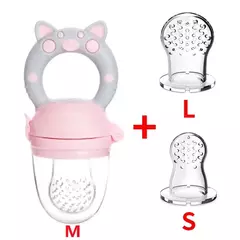 Alimentador de Silicone Baby Fruit com tampa, Extrator de suco fresco, Frutas e vegetais mordida comendo chupeta, Grau alimentício - comprar online