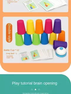 Brinquedos Montessori Infantil, Stack Cup, Battle Table com Cartas, Iluminação Intelectual Educacional, Cognição das Cores, Treino Lógico - comprar online