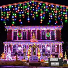 Outdoor LED Solar Light String para decoração de Natal, fada cortina, paisagem luzes, festa de jardim, 8 modos - Wolf Magazine