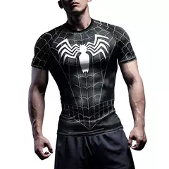 Camisas de compressão para homens, manga curta, quadrinhos, camiseta cosplay aranha, super-herói top, elastic fitness sportwear, roupas de Halloween na internet
