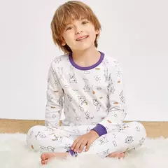Pijama infantil de manga comprida, pijama de algodão, roupa de bebê menina, pijama infantil, criança, menina, criança, 3-14 anos, inverno - Wolf Magazine