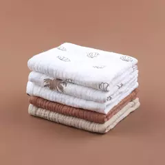 Baby's Soft Absorbent Gaze Algodão Toalhas, Face Wipe, Lenço, Banhando Toalhinha de alimentação, 5Pcs - comprar online