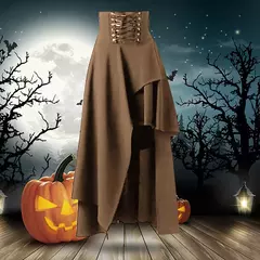 Saias de renda Steampunk gótica feminina, saia vintage medieval, fada preta, saia vitoriana assimétrica, traje de performance - Wolf Magazine