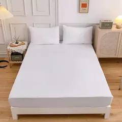 Kuup-Poliéster Equipado lençol e fronhas, monocromático, elástico, em torno da tampa do colchão, cama queen size, 3pcs na internet