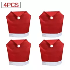 Santa Hat Chair Cover para o Natal, decoração de mesa, presentes, 1-10pcs
