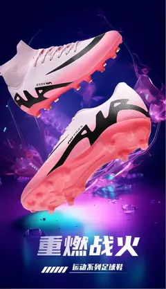 Botas de campo de futebol profissional para homens, grampos antiderrapantes, sapatos de treinamento de grama interna para crianças, sociedade original - Wolf Magazine