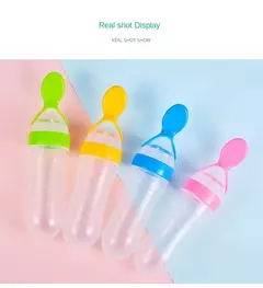 Recém-nascido Silicone Squeezed Milk Bottle, Food Grade, Training Spoon, Baby Grain, Supplement Alimentador, Seguro e Prático - comprar online