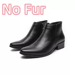 Salto alto de couro genuíno masculino, sapato de zíper lateral, botas masculinas elegantes, moda casual, alta qualidade - loja online