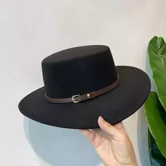 Chapéus de feltro chapéu de feltro de aba de lã decorado com fivela de cinto chapéus de feltro de lã retro boné de jazz inverno outono quente estilo britânico bonés de boater - Wolf Magazine