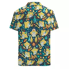 Camiseta havaiana masculina de manga curta, estampa de ovelha 3D, roupas de praia soltas, camisas grandes, verão - comprar online