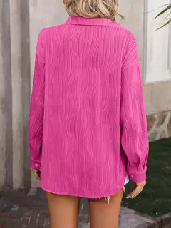 Blusas vintage grandes para mulheres, camisas soltas casuais para jovens, tops femininos monocromáticos, moda elegante, outono, 2024 - comprar online