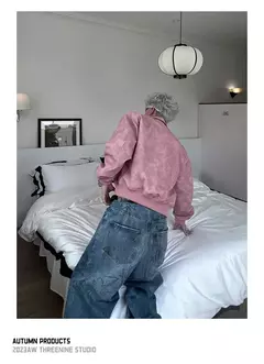 Imagem do Jaqueta de couro PU recortada masculina, colarinho virado para baixo na moda, cor gradiente, casaco retrô com zíper, outwear de motocicleta masculina, primavera