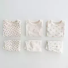 Conjunto de pijama de algodão puro para crianças, terno de pijama infantil, loungewear para meninos e meninas, 1-6 anos - Wolf Magazine