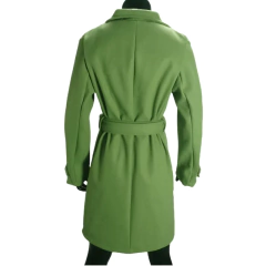 Casaco longo de gola virada para baixo de peito único feminino, casacos de lã, jaquetas femininas quentes, roupas de inverno - comprar online