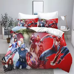 Conjunto de cama Disney Marvel Os Vingadores, Roupa de cama infantil, Anime Cartoon, Capa de edredão e fronha - Wolf Magazine
