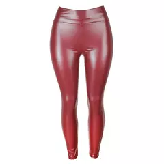 Leggings de couro feminino, calças compridas, cintura alta, calças elásticas, moda feminina, tamanho grande