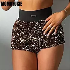 Mini Shorts de cintura alta com lantejoulas femininas, Roupas Glitter, Skinny, Festa, Boate, Streetwear, Sexy, Verão, Tendência da Moda, 2023 na internet