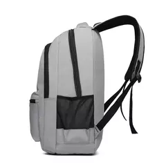 Mochila de carregamento USB impermeável para homens, sacos traseiros do escritório do negócio, mochila para laptop casual, mochilas escolares masculinas, 15,6";;VERDADEIRO;;"CINZA - Wolf Magazine